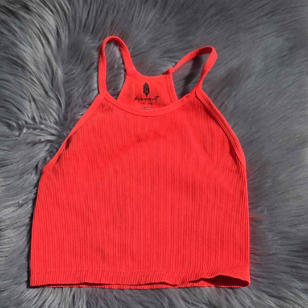 Nwot! Free People Movement Happiness Runs Crop Tank Orange